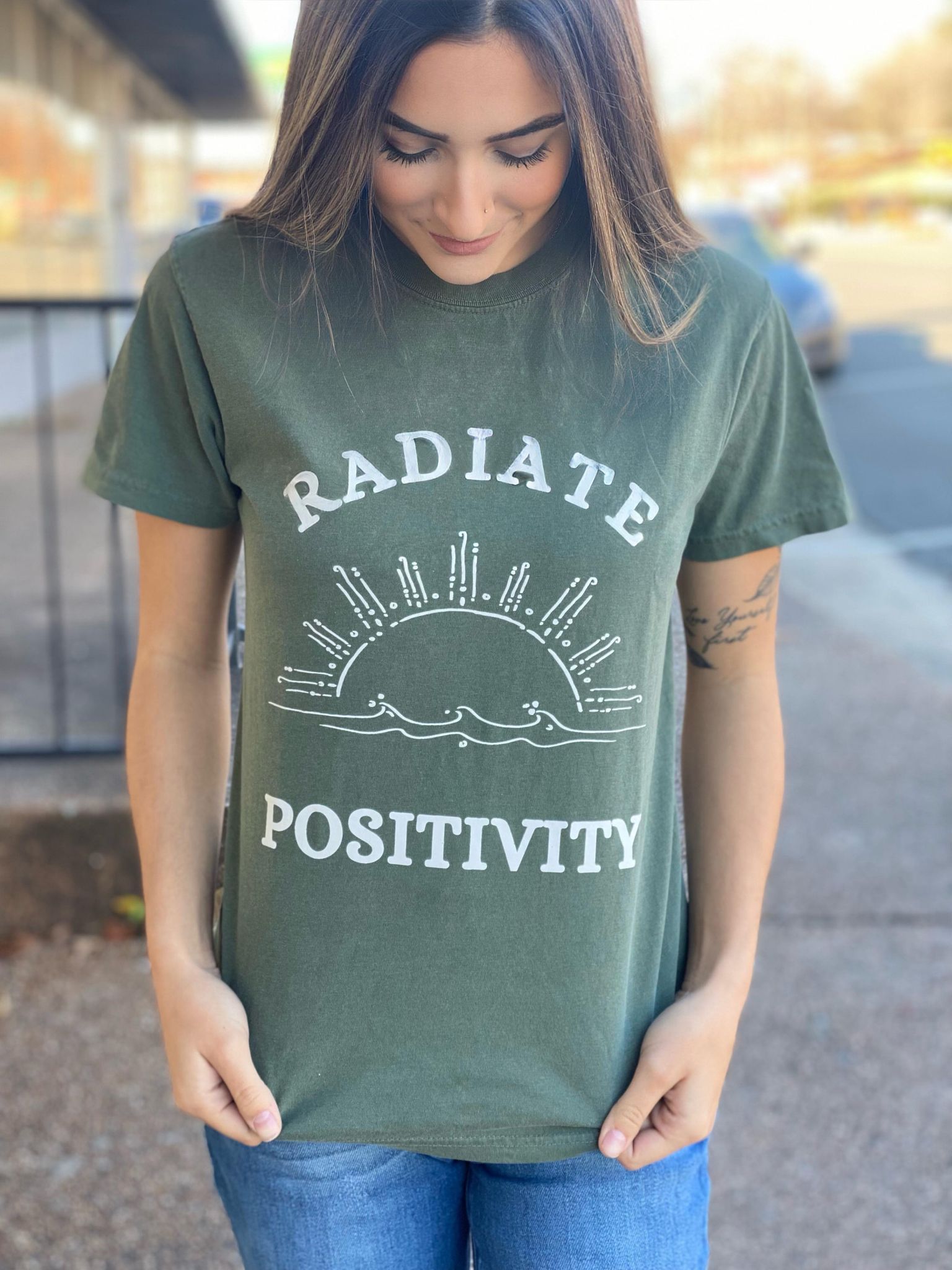 Radiate Positivity Tee-ask apparel wholesale