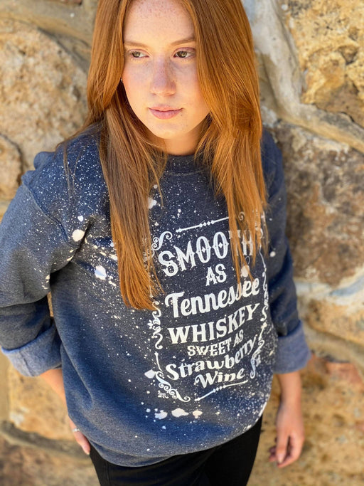 Smooth As Tennessee Whiskey Distressed Sweatshirt-ask apparel wholesale