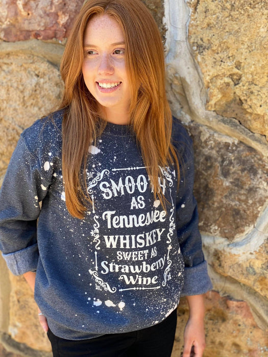 Smooth As Tennessee Whiskey Distressed Sweatshirt-ask apparel wholesale