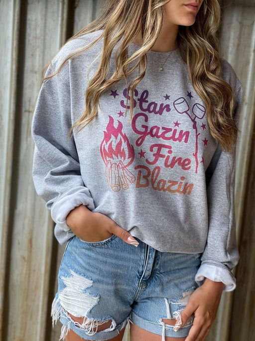 Star Gazin' Sweatshirt-ask apparel wholesale