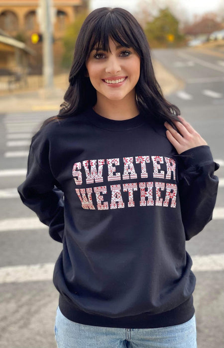 Sweater Weather Sweatshirt-ask apparel wholesale