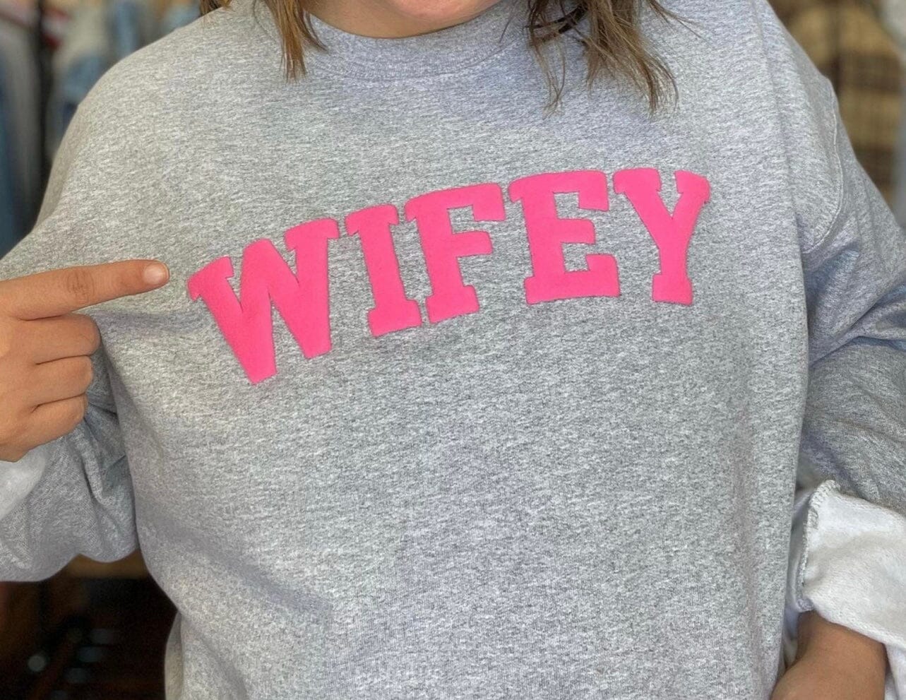 Wifey Puff Sweatshirts ask apparel wholesale 