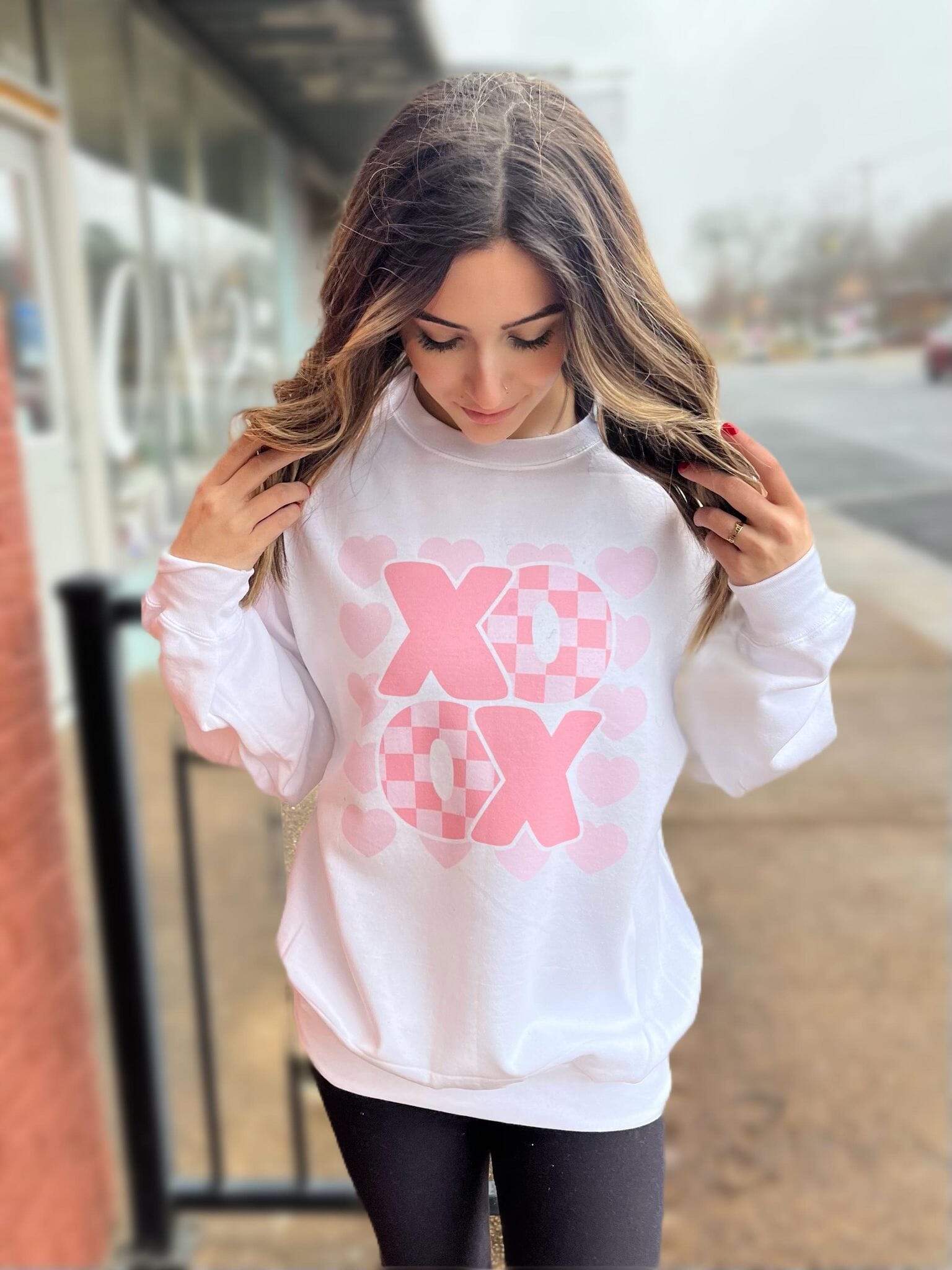 XOXO All the Love Sweatshirt-ask apparel wholesale